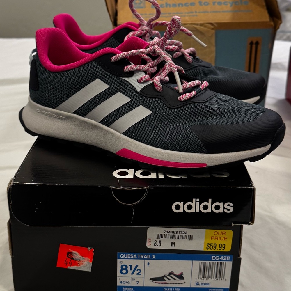 Adidas Women's Quesa Trail X Shoes - Black and Pink
